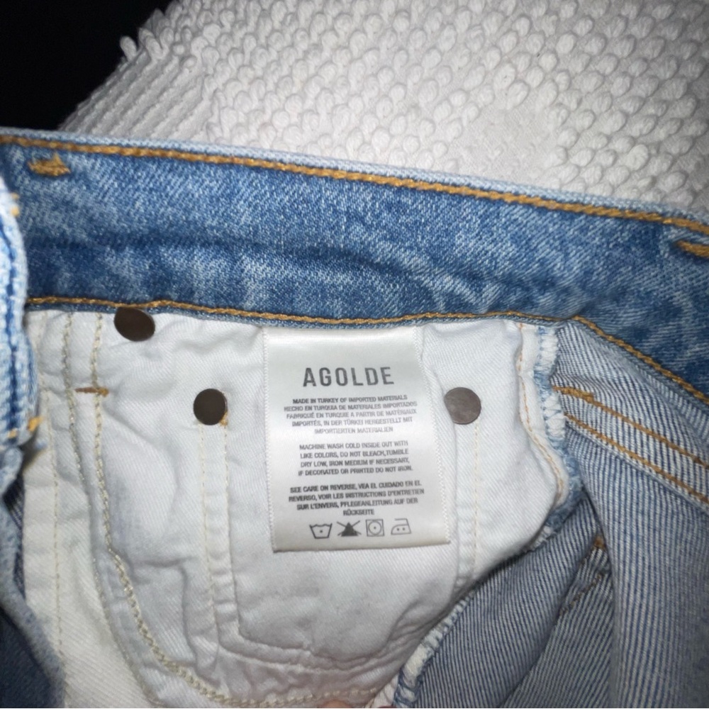 Agolde Wilder Jean Blue Distressed Ripped Women Jeans - Picture 11 of 12